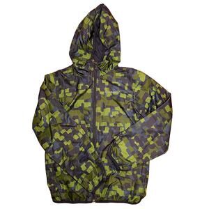 Columbia Omni-Wick M 10-12 Windbreaker Jacket Hooded Full Zip Green Camo Boys